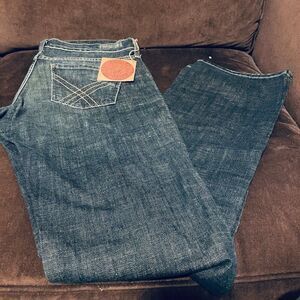 NEW James cured by seun jeans Low Rise Vintage Boot Cut dark blue wash